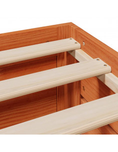 Letto senza Materasso con Cassetti Marrone Cera 160x200 cm Pino