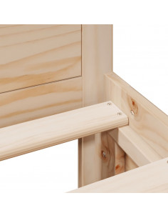 Letto senza Materasso con Testiera 160x200 cm in Legno di Pino