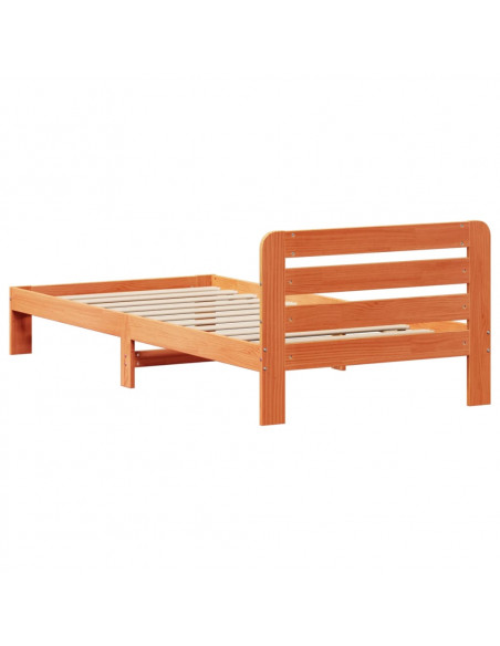 Letto senza Materasso Marrone Cera 100x200 cm in Legno di Pino