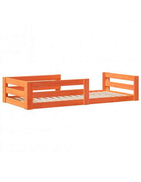 Letto senza Materasso Marrone Cera 100x200 cm in Legno di Pino