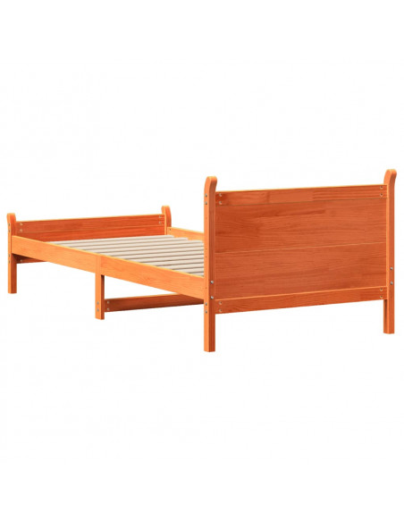 Letto senza Materasso Marrone Cera 100x200 cm in Legno di Pino