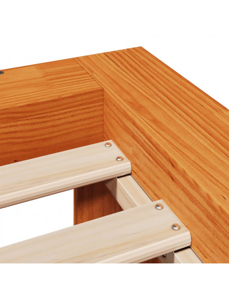 Letto senza Materasso Marrone Cera 100x200 cm in Legno di Pino