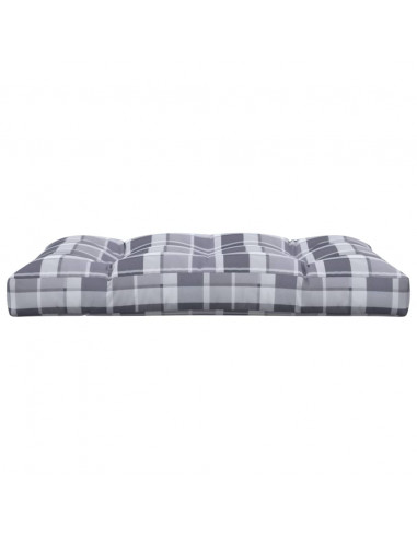 Cuscino per Pallet a Quadri Grigi 120x80x12 cm in Tessuto