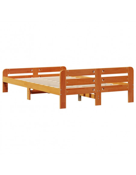 Letto senza Materasso Marrone Cera 120x200 cm in Legno di Pino