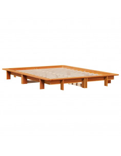 Letto senza Materasso Marrone Cera 135x190 cm in Legno di Pino