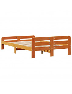 Letto senza Materasso Marrone Cera 135x190 cm in Legno di Pino
