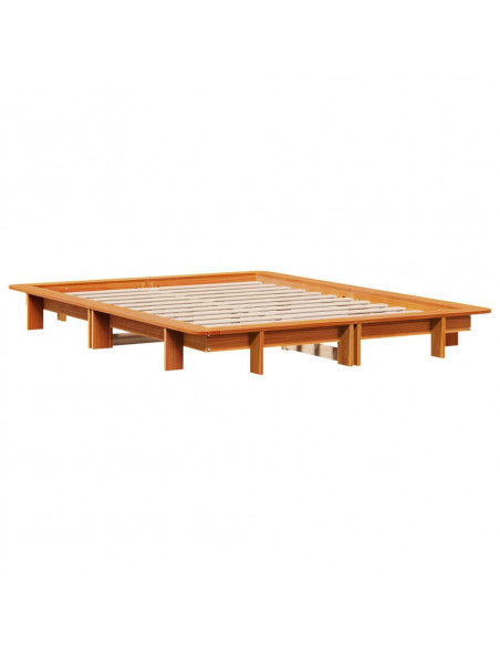 Letto senza Materasso Marrone Cera 150x200 cm in Legno di Pino