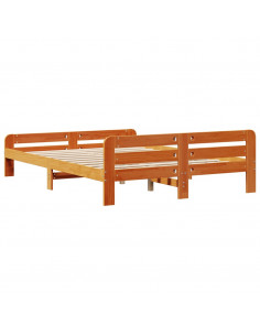 Letto senza Materasso Marrone Cera 150x200 cm in Legno di Pino