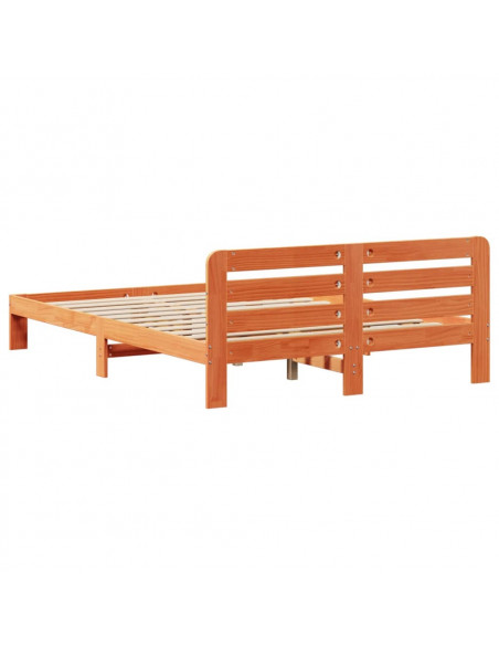 Letto senza Materasso Marrone Cera 150x200 cm in Legno di Pino