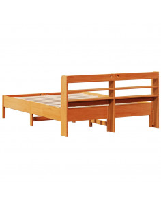 Letto senza Materasso Marrone Cera 150x200 cm in Legno di Pino