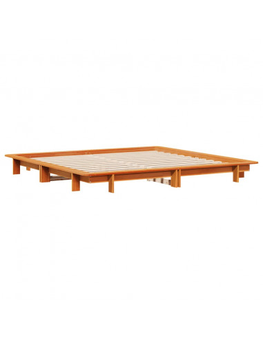 Letto senza Materasso Marrone Cera 160x200 cm in Legno di Pino