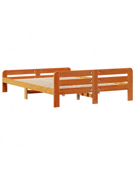 Letto senza Materasso Marrone Cera 160x200 cm in Legno di Pino