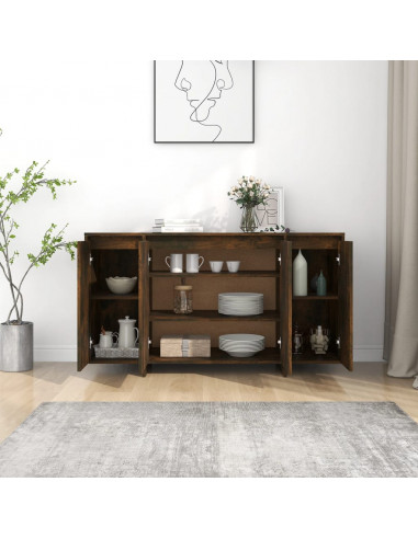 Credenza Rovere Fumo 135x41x75 cm in Truciolato