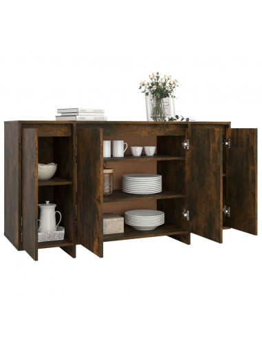 Credenza Rovere Fumo 135x41x75 cm in Truciolato