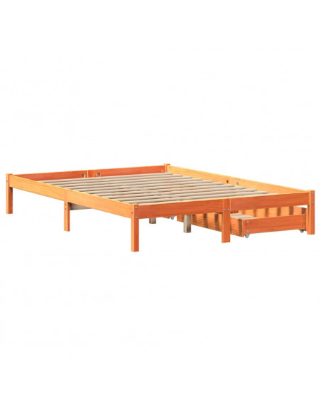 Letto senza Materasso Marrone Cera 160x200 cm in Legno di Pino