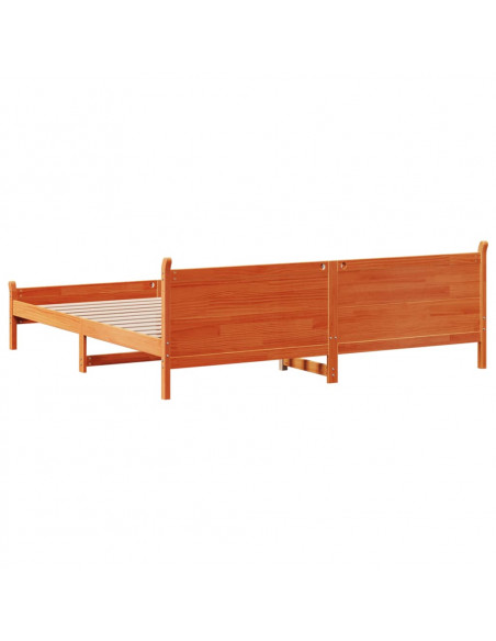 Letto senza Materasso Marrone Cera 180x200 cm in Legno di Pino