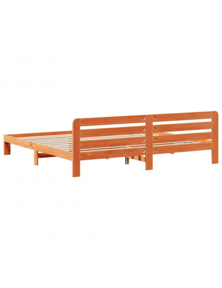 Letto senza Materasso Marrone Cera 180x200 cm in Legno di Pino