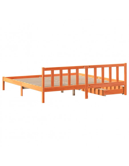 Letto senza Materasso Marrone Cera 180x200 cm in Legno di Pino