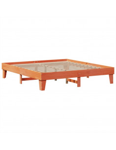 Letto senza Materasso Marrone Cera 200x200 cm in Legno di Pino