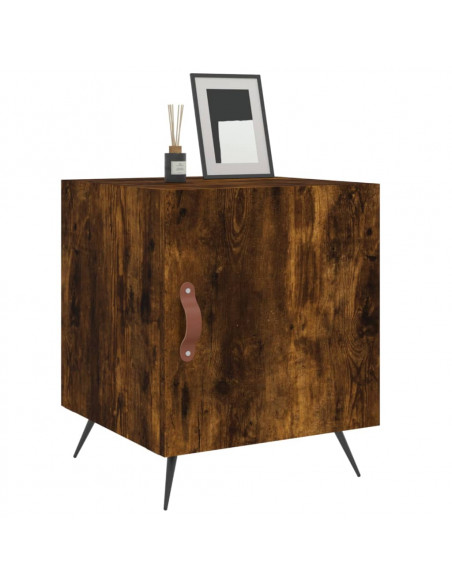 Comodino Rovere Fumo 40x40x50 cm in Legno Multistrato