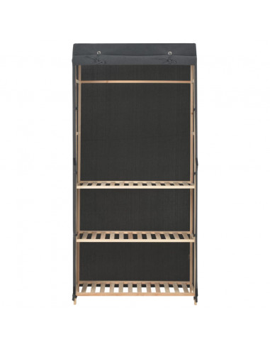 Armadio a 3 Ripiani Grigio 79x40x170 cm in Tessuto