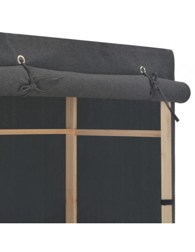 Armadio a 3 Ripiani Grigio 79x40x170 cm in Tessuto