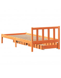 Letto senza Materasso Marrone Cera 75x190 cm in Legno di Pino