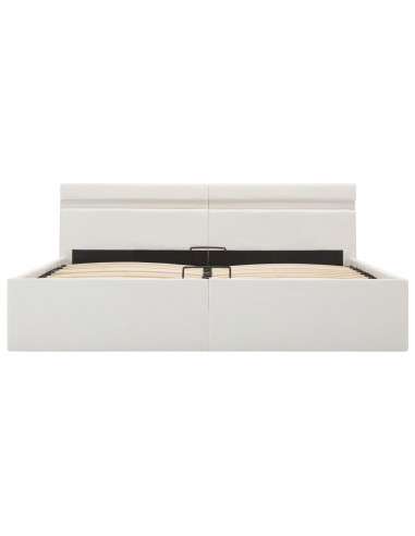 Giroletto Contenitore Idraulico LED Bianco Similpelle 180x200cm