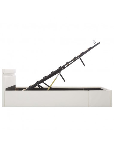 Giroletto Contenitore Idraulico LED Bianco Similpelle 180x200cm