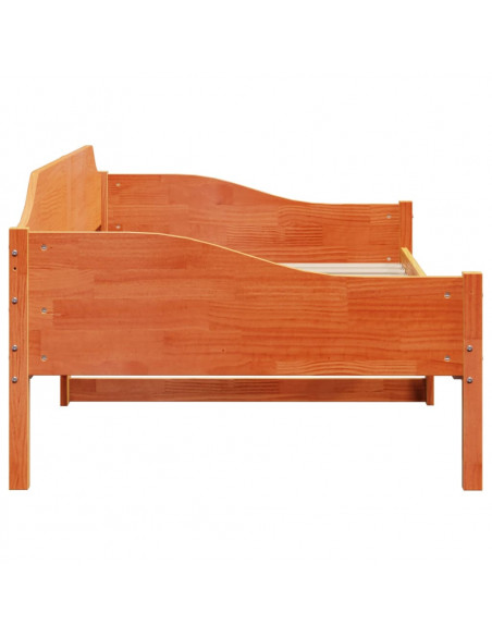 Letto senza Materasso Marrone Cera 90x190 cm in Legno di Pino