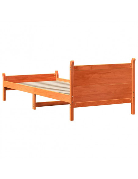 Letto senza Materasso Marrone Cera 90x190 cm in Legno di Pino