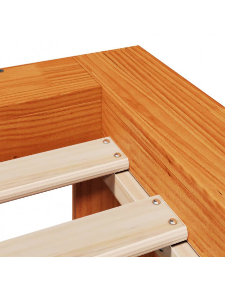 Letto senza Materasso Marrone Cera 90x190 cm in Legno di Pino
