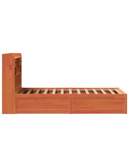 Letto senza Materasso Marrone Cera 90x190 cm in Legno di Pino