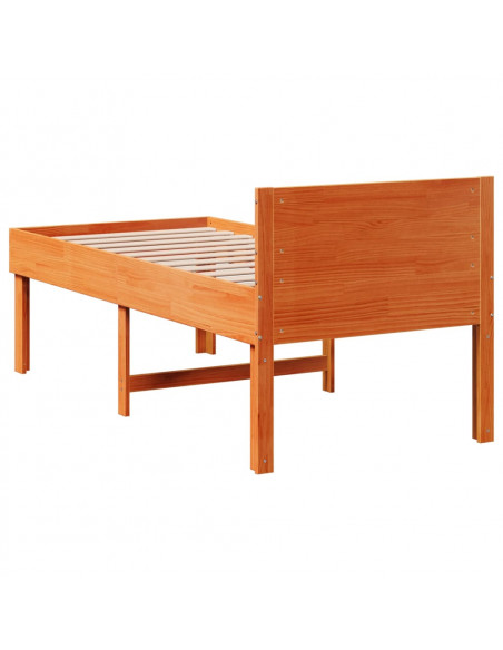Letto senza Materasso Marrone Cera 90x200 cm Legno di Pino