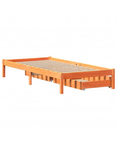 Letto senza Materasso Marrone Cera 90x200 cm Legno di Pino