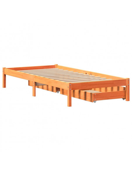 Letto senza Materasso Marrone Cera 90x200 cm Legno di Pino