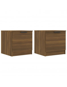 Comodini 2 pz Rovere Marrone 40x39x40 cm 2