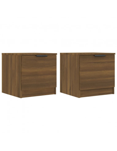 Comodini 2 pz Rovere Marrone 40x39x40 cm