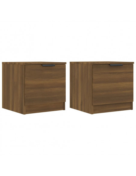 Comodini 2 pz Rovere Marrone 40x39x40 cm