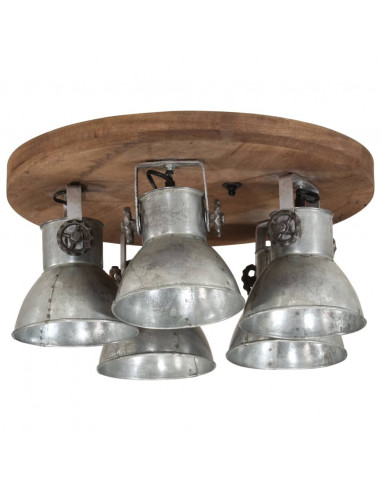 Lampada da Soffitto 25 W Argento Vintage 50x50x25 cm E27