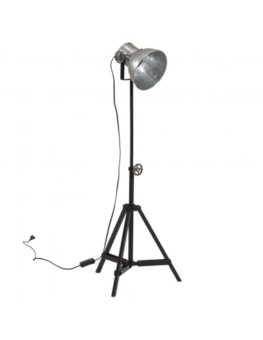 Lampada da Terra 25 W Argento Vintage 35x35x65/95 cm E27