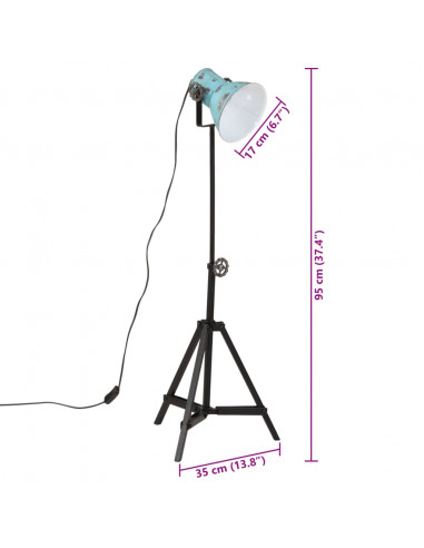 Lampada da Terra 25 W Blu Anticato 35x35x65/95 cm E27