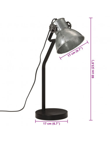 Lampada da Scrivania 25 W Argento Vintage 17x17x60 cm E27