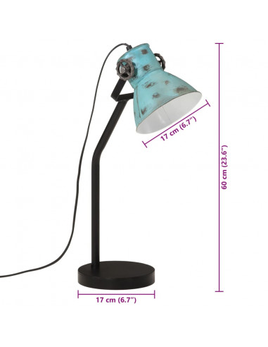 Lampada da Scrivania 25 W Blu Anticato 17x17x60 cm E27