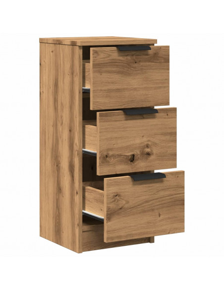 Credenze 2 pz Rovere Artigianale 30x30x70 cm Legno Multistrato