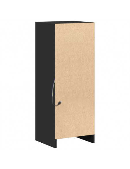 Credenza con LED Nera 38x34x100 cm in Legno Multistrato