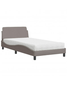 Letto con Materasso Tortora 100x200 cm in Tessuto 2