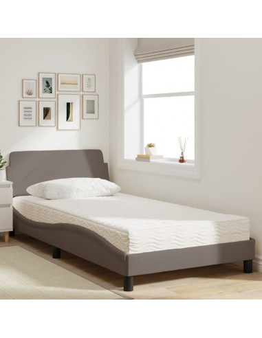 Letto con Materasso Tortora 100x200 cm in Tessuto