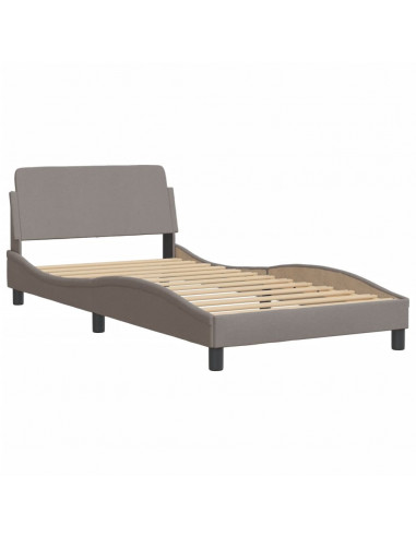 Letto con Materasso Tortora 100x200 cm in Tessuto