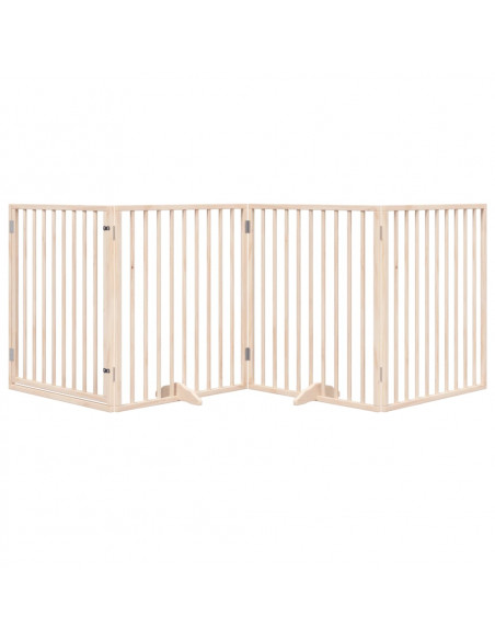 Cancello per Cani con Porta Pieghevole 4 Pannelli 320 cm Pioppo
